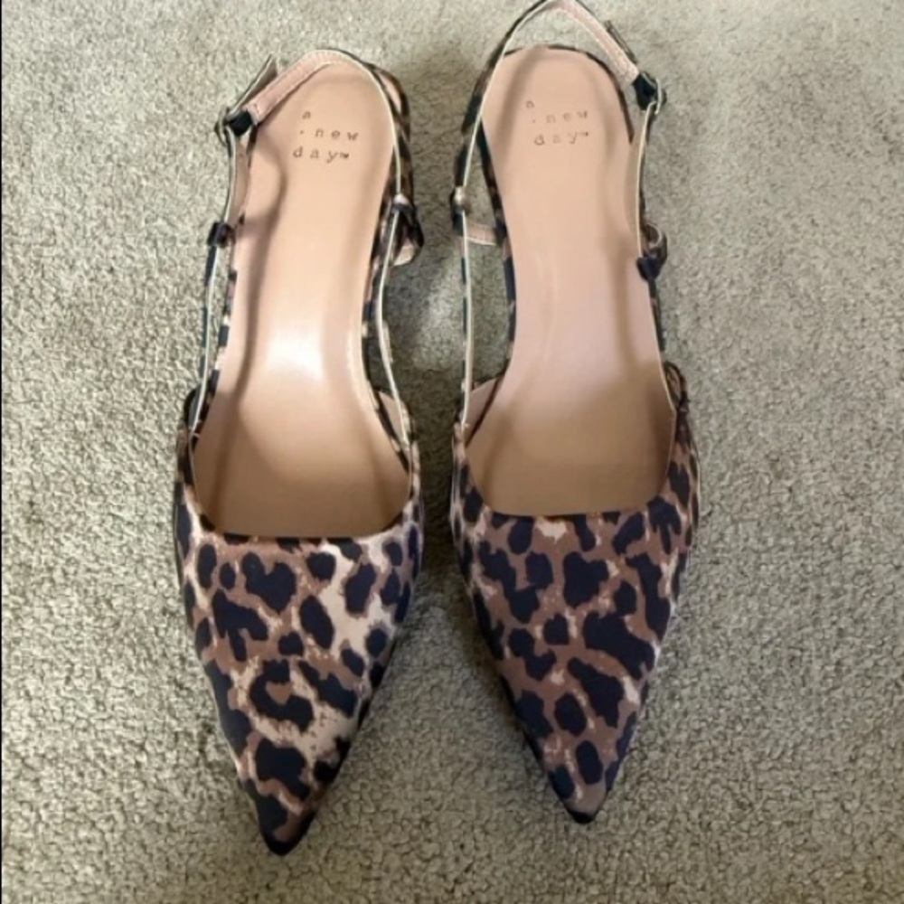 A New Day Women's Animal Print Pointed Flats